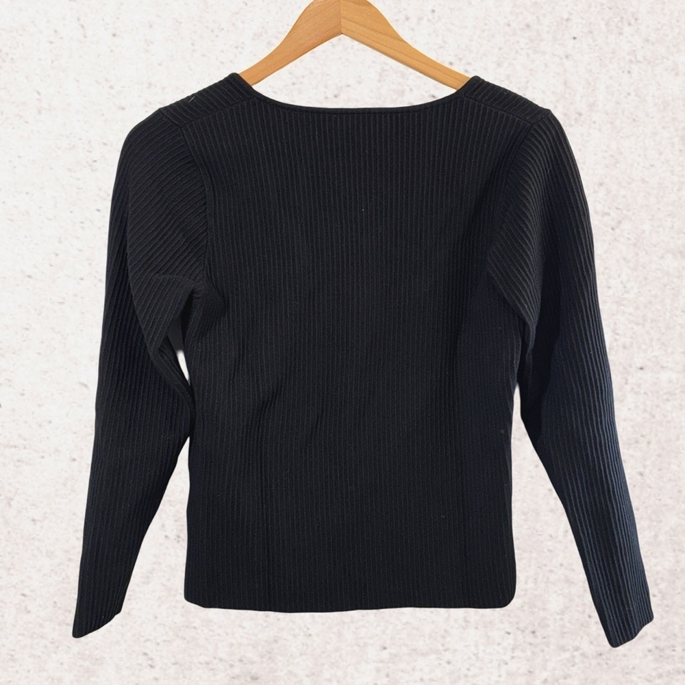 Another Love Black Fitted Long Sleeve Blouse - Picture 2 of 4